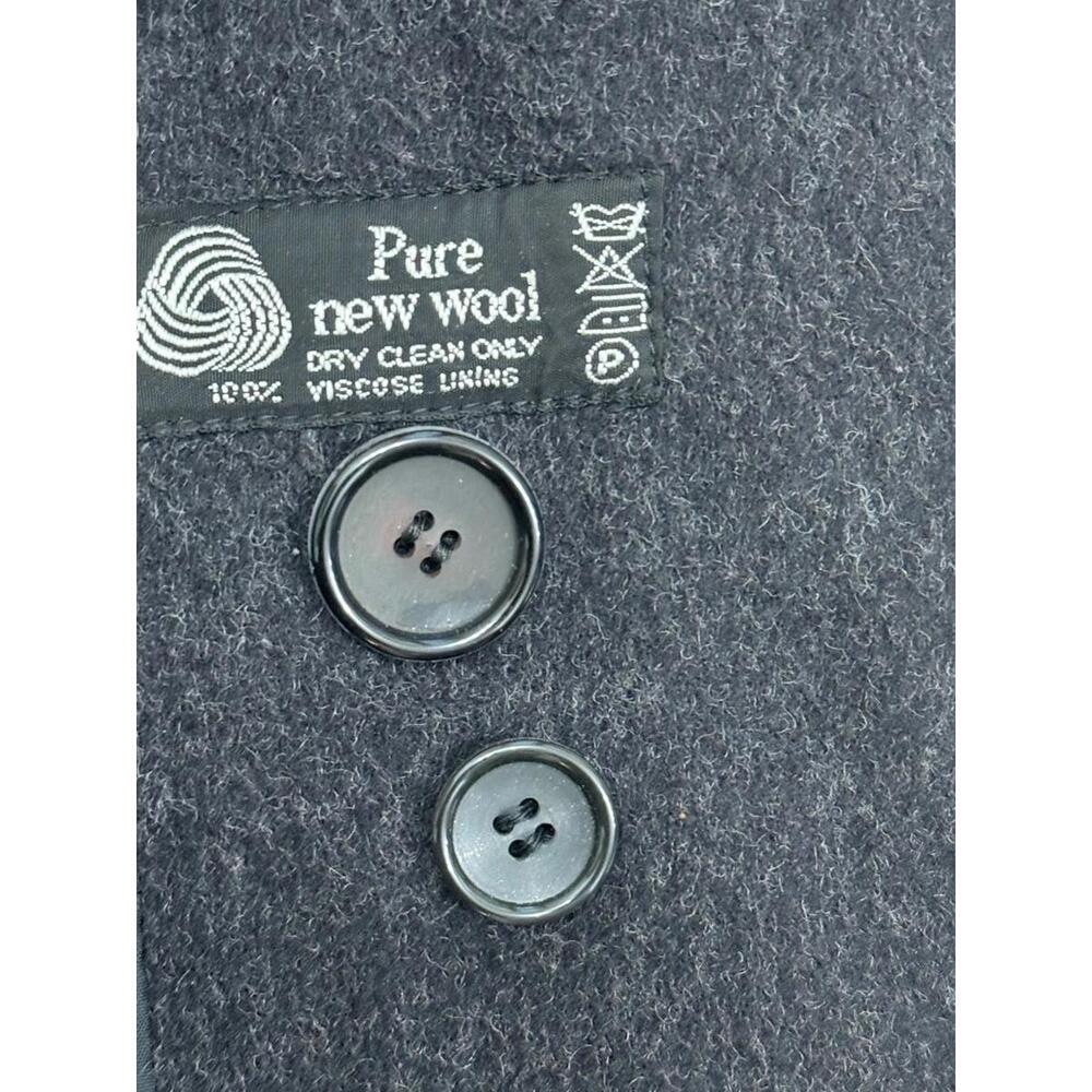 Vintage Pure New Wool Trench Coat Full Length Charcoal Sz 18 Made N Yugoslavia - Picture 9 of 13